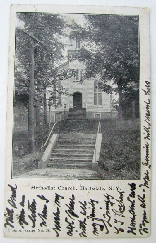 VINTAGE 1906 POSTCARD - METHODIST CHURCH HARTSDALE NY