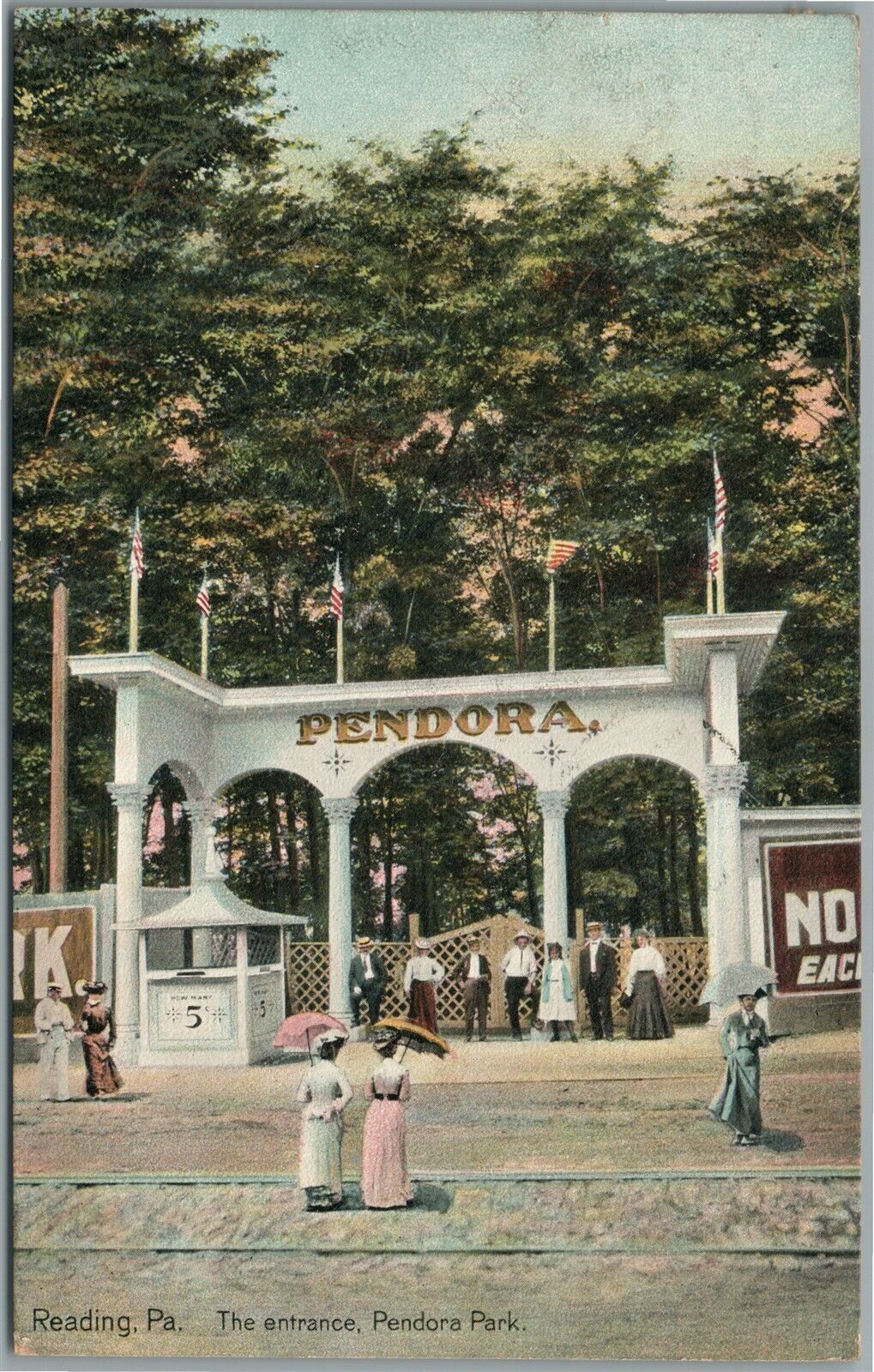 READING PA PENDORA PARK ANTIQUE POSTCARD