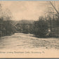 STROUDSBURG PA BRIDGE CROSSING BROADHEADS CREEK ANTIQUE POSTCARD