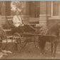 GIRL w/ DOG DRIVING HORSE ANTIQUE REAL PHOTO POSTCARD RPPC