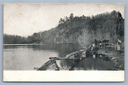 SALEM CT BRIDES POND UNDIVIDED ANTIQUE POSTCARD