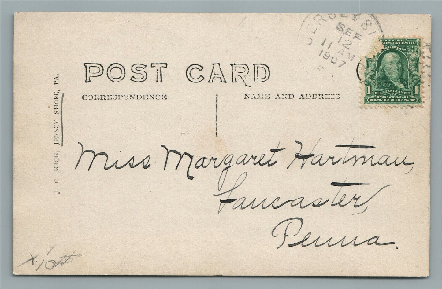 JERSEY SHORE PA MAIN STREET ANTIQUE REAL PHOTO POSTCARD RPPC