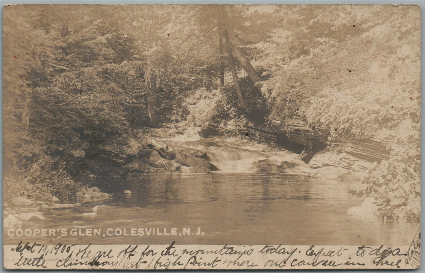 COLESVILLE NJ COOPER'S GLEN ANTIQUE REAL PHOTO POSTCARD RPPC