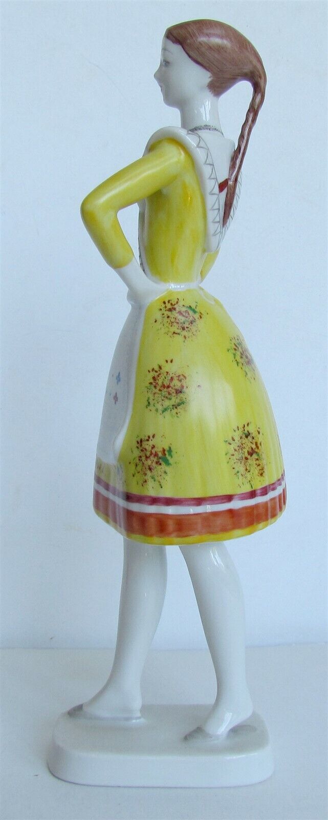 HUNGARY PORCELAIN FIGURE HUNGARIAN DANCING GIRL by HOLLOHAZA vintage