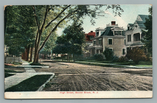 BOUND BROOK NJ HIGH STREET ANTIQUE POSTCARD