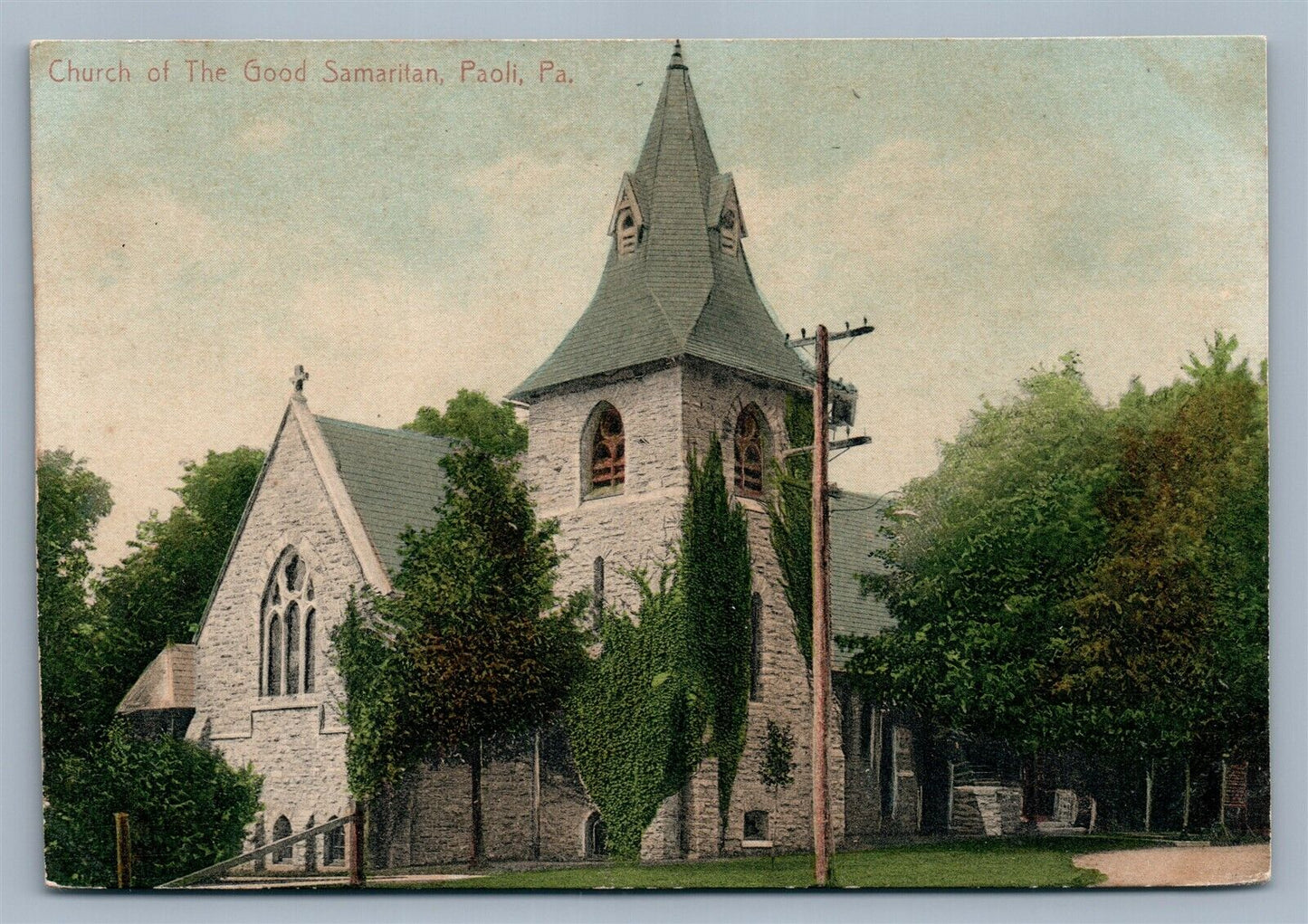 PAOLI PA CHURCH OF THE GOOD SAMARITAN ANTIQUE POSTCARD