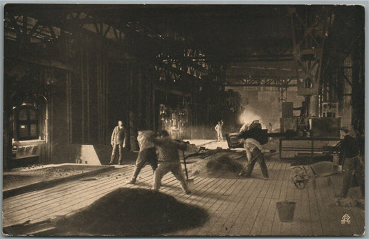 FOUNDRY WORK SCENE ANTIQUE POSTCARD