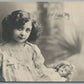 LITTLE GIRL w/ LARGE DOLL ANTIQUE REAL PHOTO POSTCARD RPPC