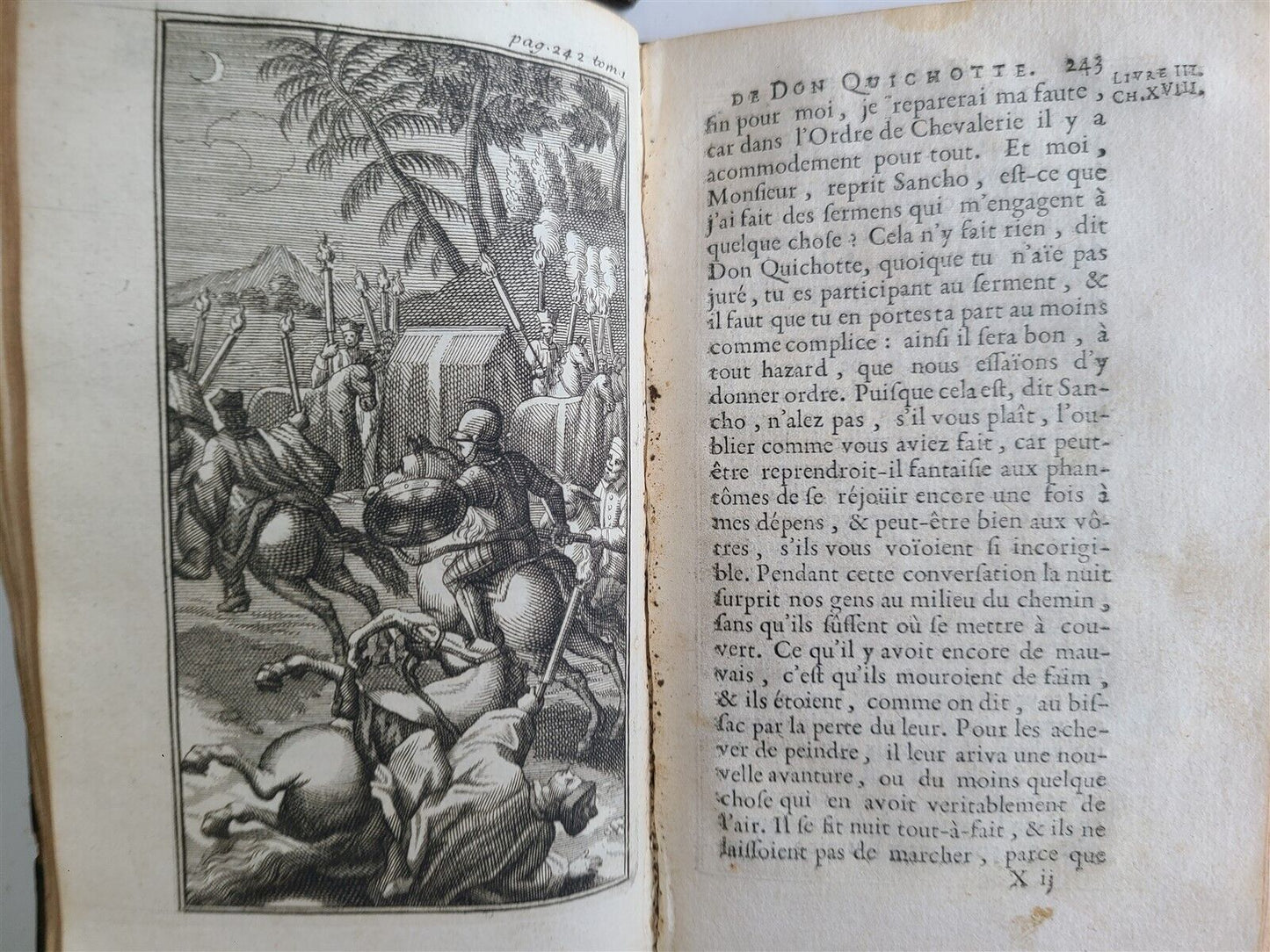 1713 DON QUICHOTTE DE LA MANCHE by CERVANTES 6 VOLUMES antique ILLUSTRATED