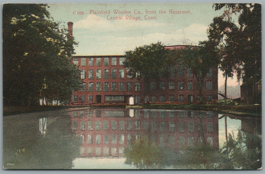 CENTRAL VILLAGE CT PLAINFIELD WOOLEN CO. ANTIQUE POSTCARD