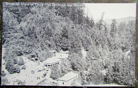 GENERAL VIEW OF ORRIS HOT SPRINGS NEAR UKIAH CA ANTIQUE POSTCARD