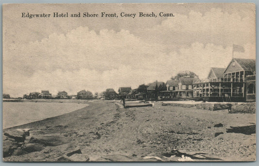 COSEY BEACH CT EDGEWATER HOTEL & SHORE FRONT ANTIQUE POSTCARD