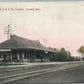 STURGIS MI RAILROAD RAILWAY DEPOT STATION ANTIQUE POSTCARD