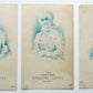 CAROLINE CORSET ADVERTISING lot OF 3 ANTIQUE VICTORIAN TRADE CARDS