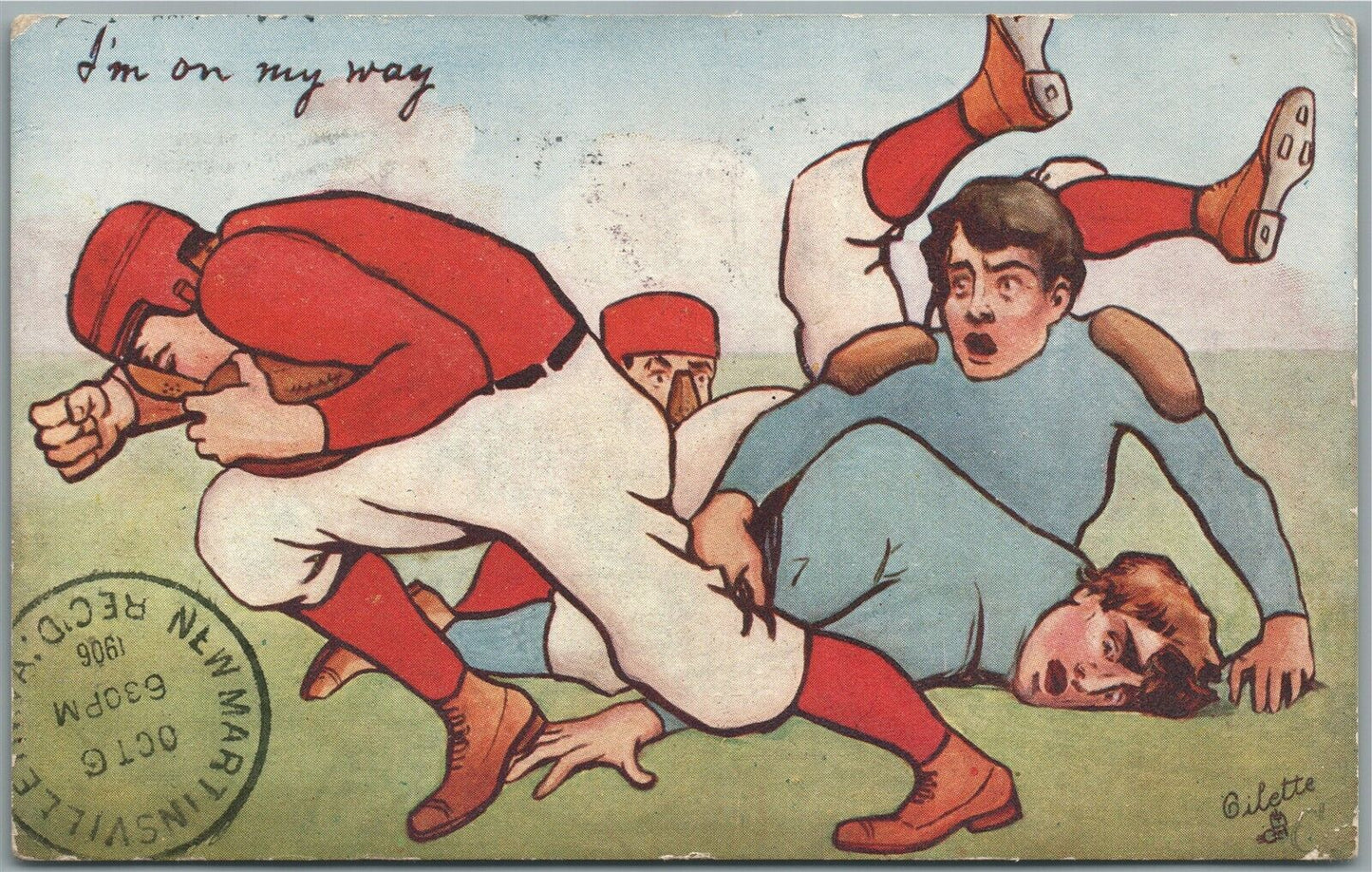 SPORT GAME ANTIQUE POSTCARD