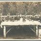 WWI GERMAN OFICERS AT DINNER TABLE ANTIQUE REAL PHOTO POSTCARD RPPC