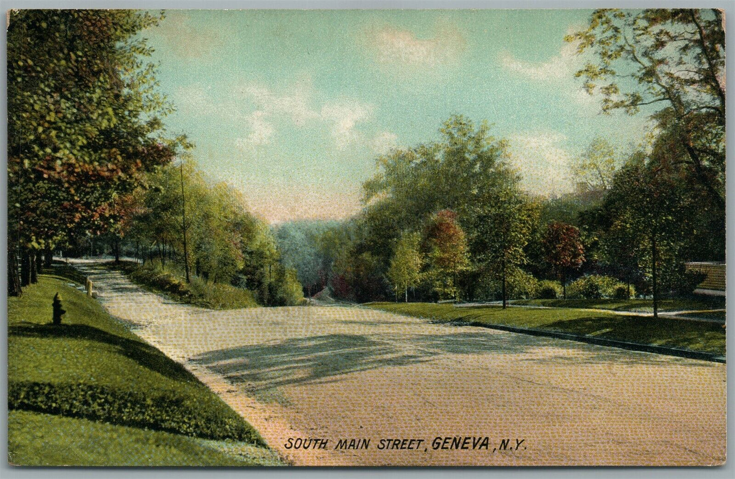 GENEVA NY SOUTH MAIN STREET ANTIQUE POSTCARD