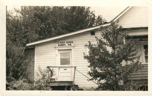 KIRBY PA POST OFFICE VINTAGE REAL PHOTO POSTCARD RPPC