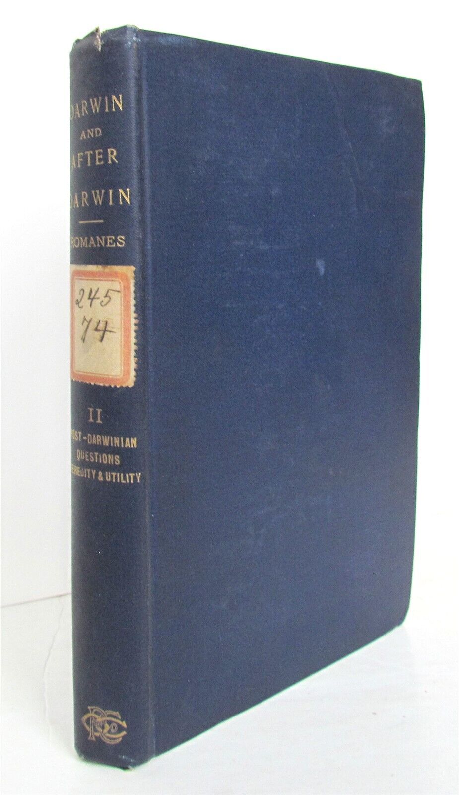 1897 DARWIN AND AFTER DARWIN by GEORGE JOHN ROMANES antique Vol. II