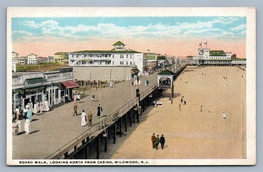 WILDWOOD NJ BOARDWALK FROM CASINO ANTIQUE POSTCARD