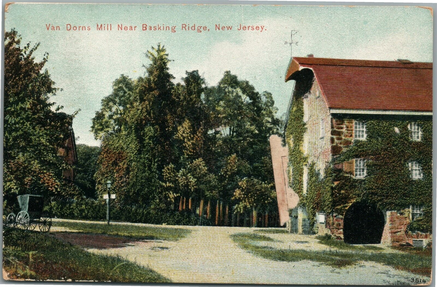 BASKING RIDGE NJ VAN DORNS MILL ANTIQUE POSTCARD