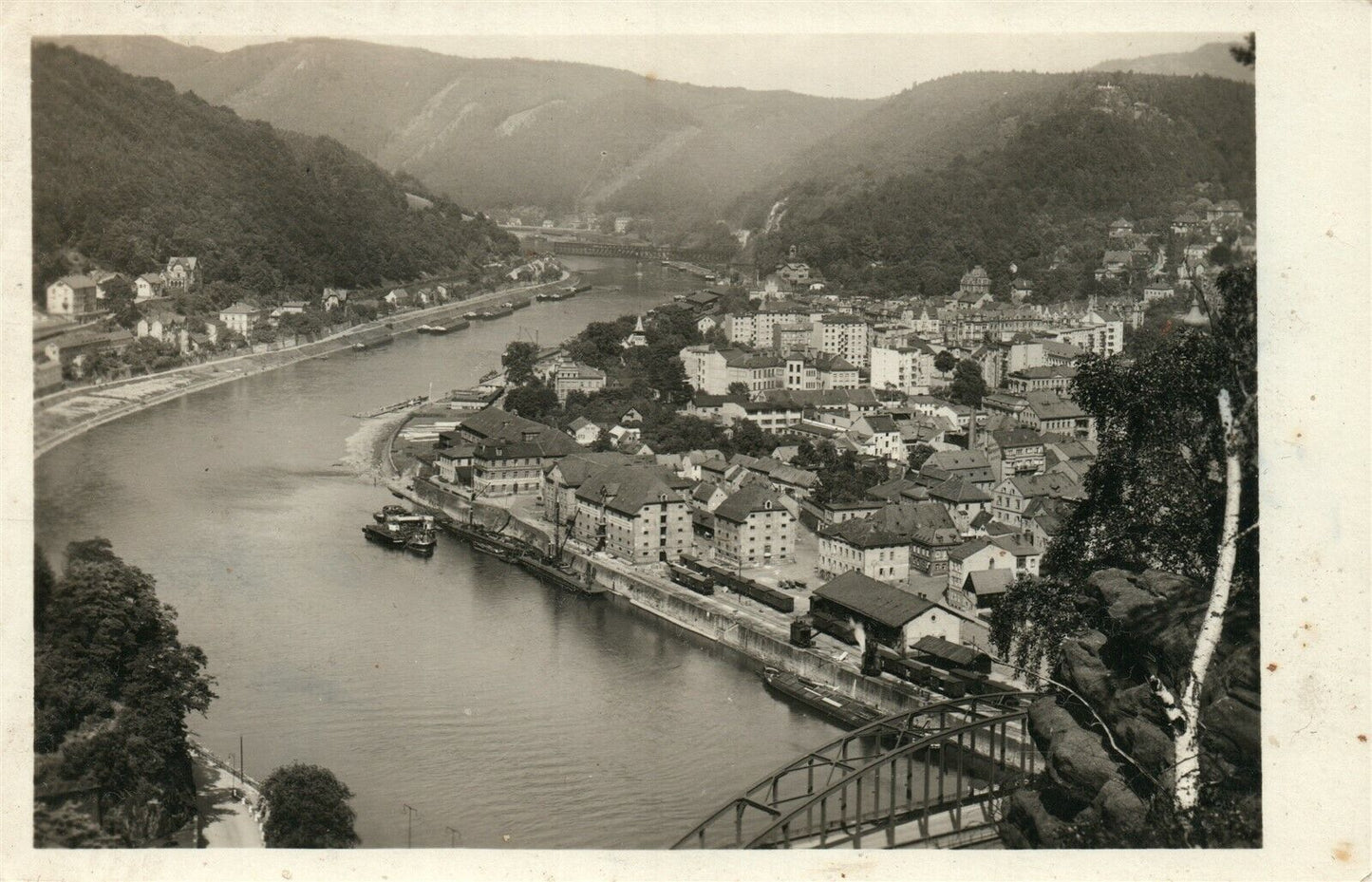 CZECH REPUBLIC CELKOVY POHLED CHOMUTOV VINTAGE REAL PHOTO POSTCARD RPPC