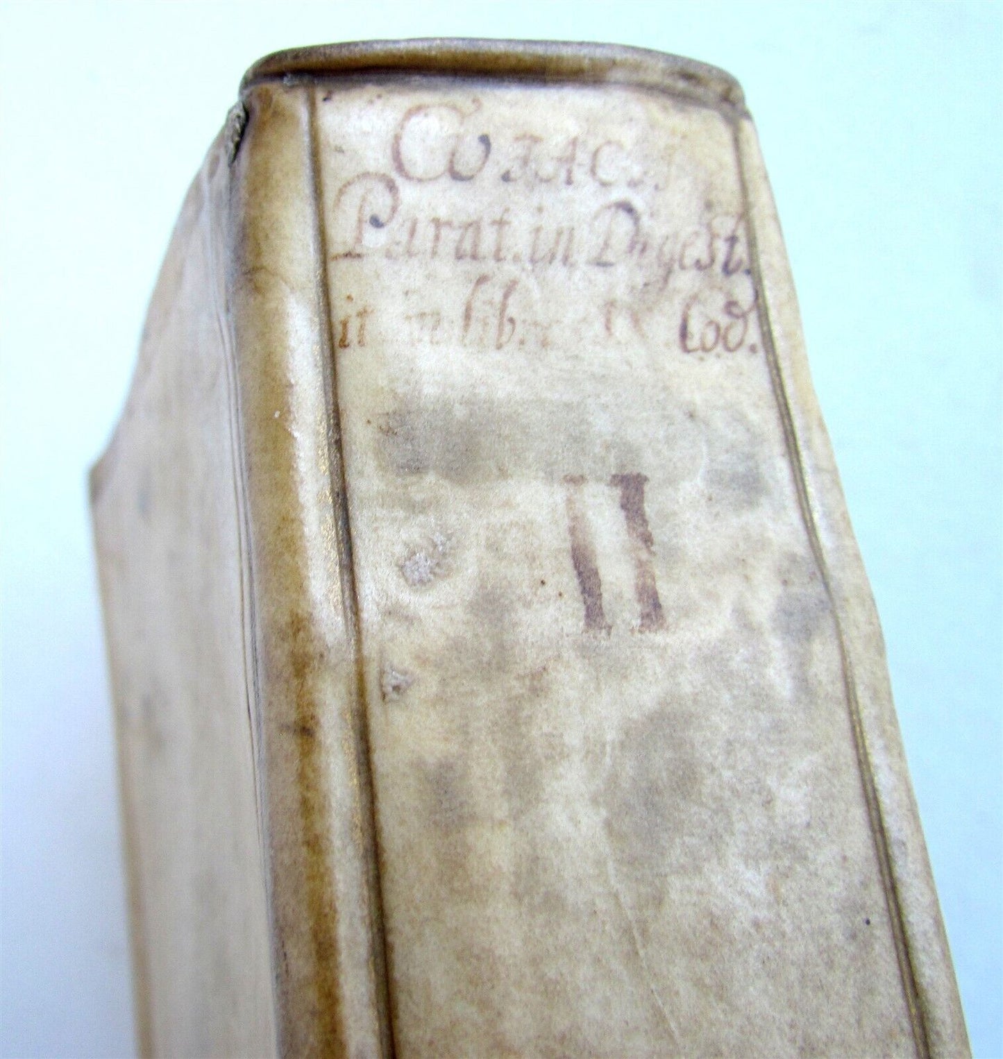 1588 LAW BOOK PARATITLA IACOBI CUIACII antique Jacques Cujas in LATIN vellum