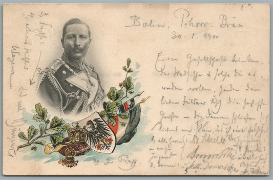 KAISER WILHELM II GERMAN 1900 ANTIQUE POSTCARD