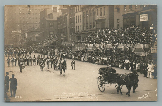 PHILADELPHIA PA FOUNDERS WEEK STEPHEN GIRARD RPPC ANTIQUE REAL PHOTO POSTCARD