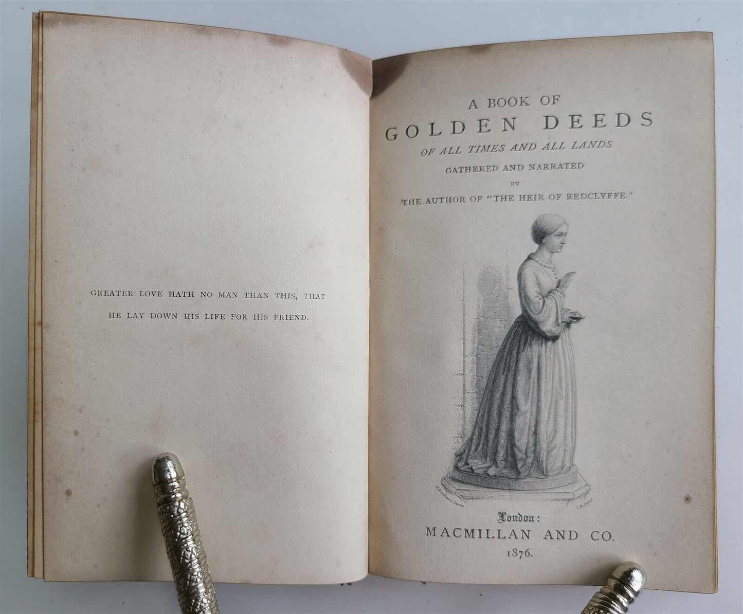 1876 BOOK of DEEDS of ALL TIMES & LANDS antique by Charlotte Mary Yonge