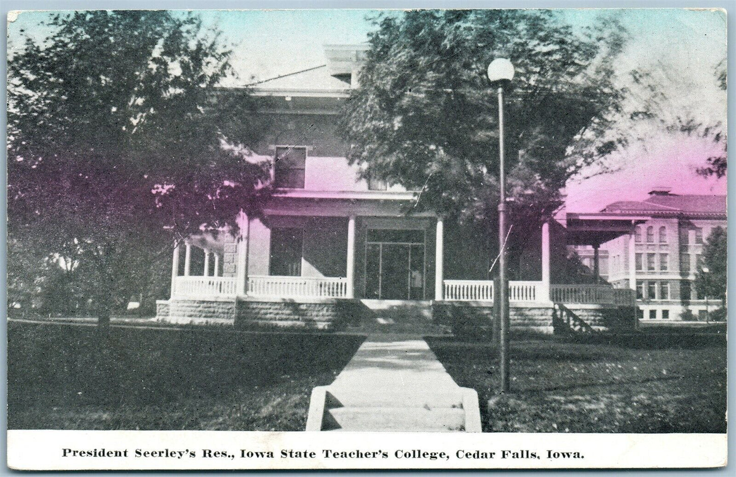 CEDAR FALLS IA STATE TEACHERS COLLEGE PRESIDENT'S RESIDENCE ANTIQUE POSTCARD