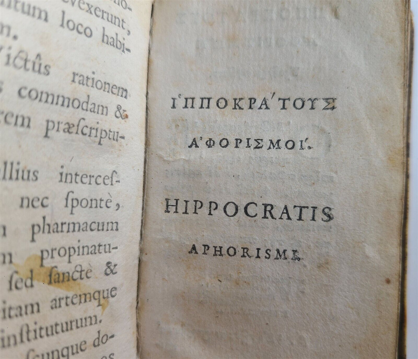 1675 HIPPOCRATES APHORISMS antique VELLUM BOUND