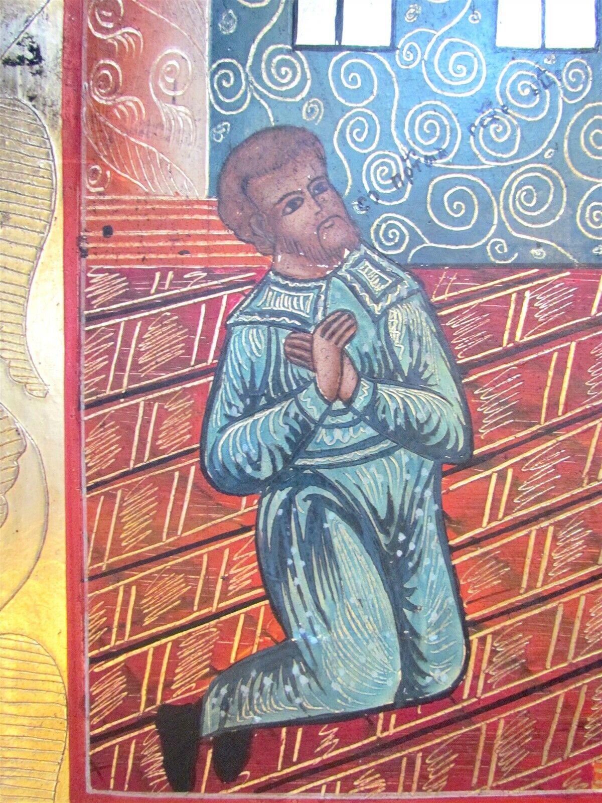 RUSSIAN ICON of UNEXPECTED JOY 19th CENTURY large 17 x 20 ANTIQUE HAND PAINTED