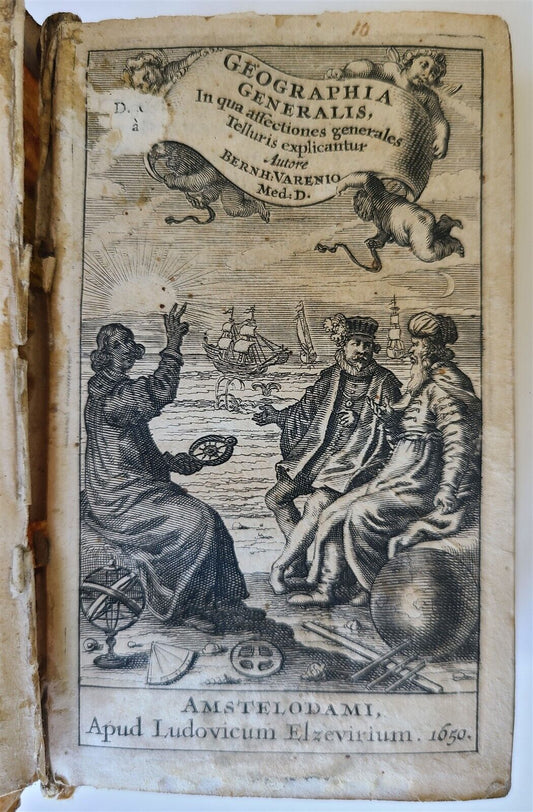 1650 GEOGRAPHIA GENERALIS by Bernhardus VARENIUS antique GEORGAPHY VELLUM BOUND