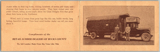 BUCKS CO. PA RETAIL LUMBER DEALERS DOUGLAS FIR ADVERTISING VINTAGE DOUBLE CARD