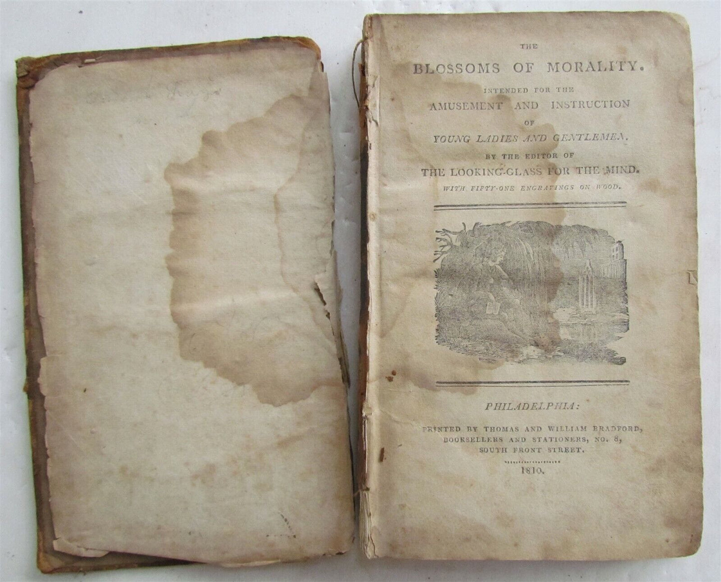 1810 BLOSSOMS of MORALITY antique PHILADELPHIA AMERICANA illustrated