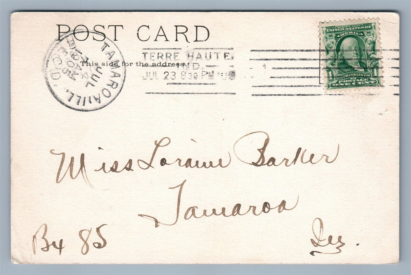 TERRE HAUTE IND WABASH AVENUE 1905 UNDIVIDED ANTIQUE POSTCARD