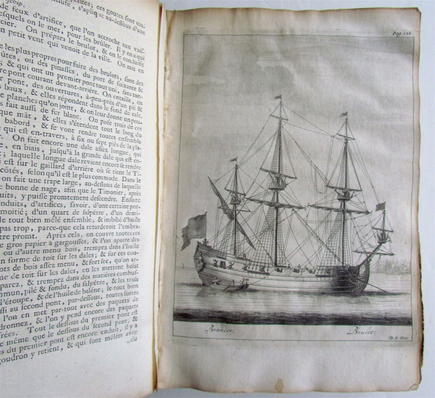 1702 NAVAL DICTIONARY ILLUSTRATED ship architecture maritime terminology antique