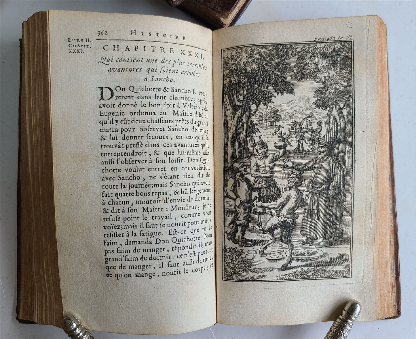 1713 DON QUICHOTTE DE LA MANCHE by CERVANTES 6 VOLUMES antique ILLUSTRATED