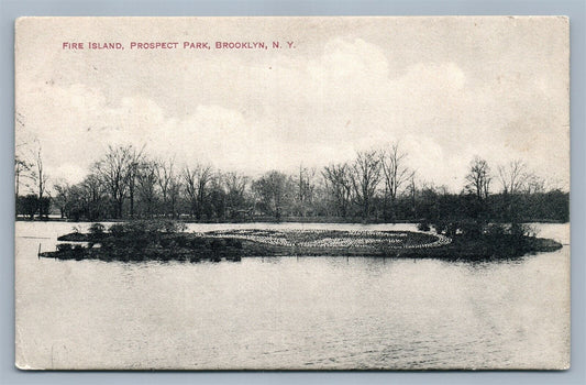 BROOKLYN NY FIRE ISLAND PROSPECT PARK ANTIQUE POSTCARD