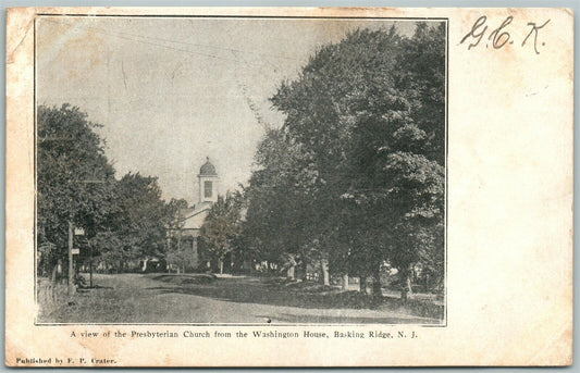 BASKING RIDGE N.J. PRESBYTERIAN CHURCH ANTIQUE 1906 undivided POSTCARD