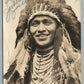 AMERICAN INDIAN CHIEF 1924 SIGNED ANTIQUE PHOTO