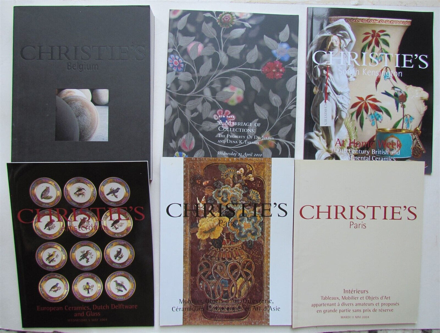 LOT OF 6 CHRISTIE'S 2004-2010 AUCTION CATALOGS on DECORATIVE ART