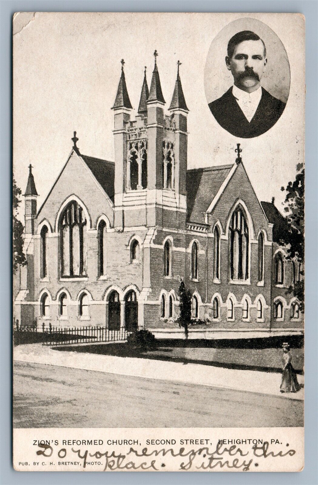 LEHIGHTON PA SECOND STREET ZION'S REFORMED CHURCH 1907 ANTIQUE POSTCARD