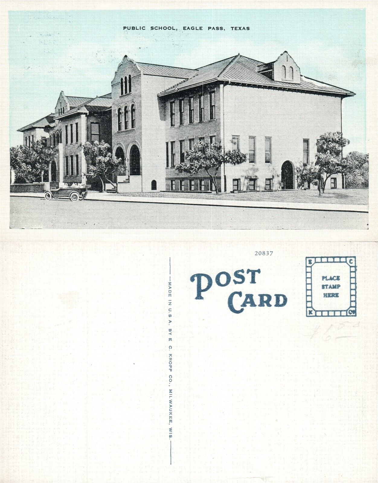 EAGLE PASS TX PUBLIC SCHOOL ANTIQUE POSTCARD