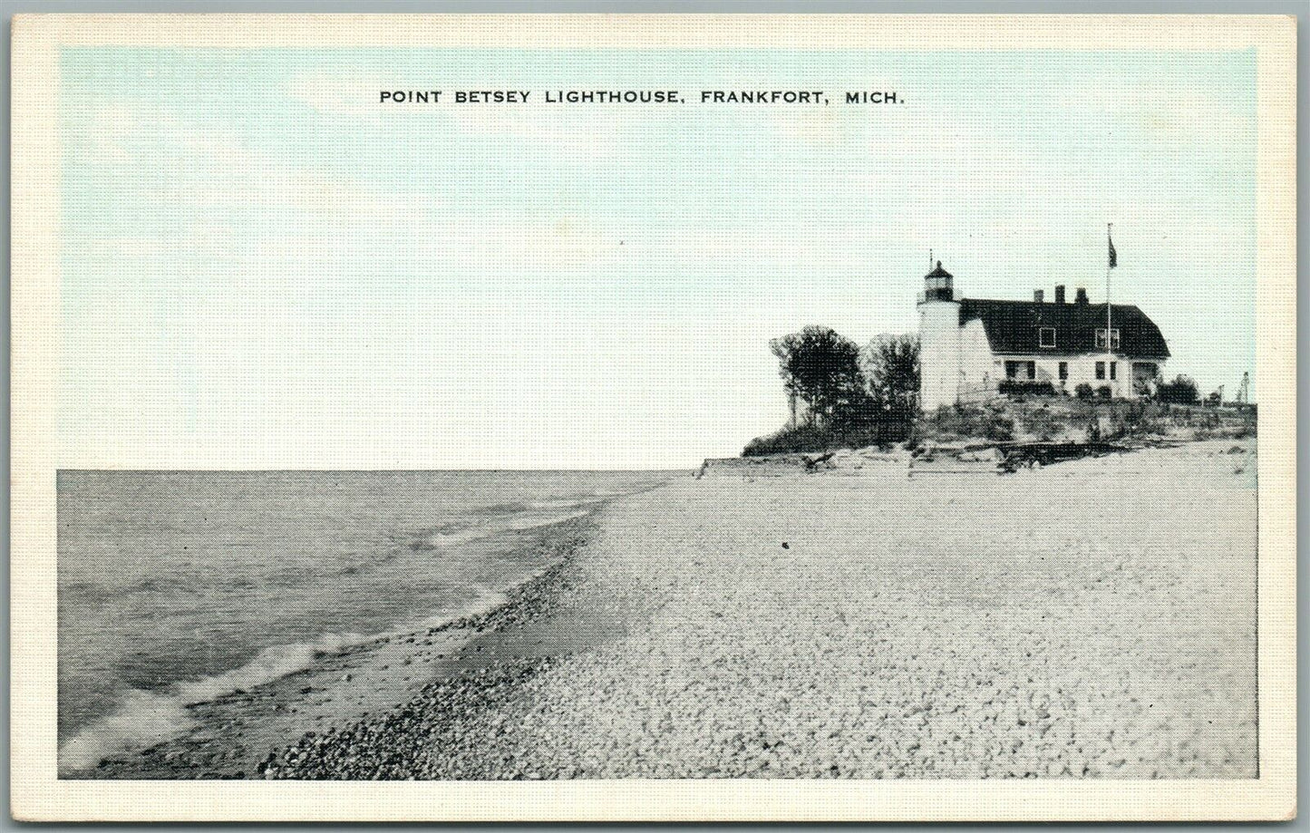 FRANKFORT MI POINT BETSEY LIGHTHOUSE ANTIQUE POSTCARD