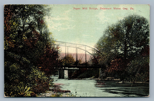DELAWARE WATER GAP PA PAPER MILL BRIDGE ANTIQUE POSTCARD