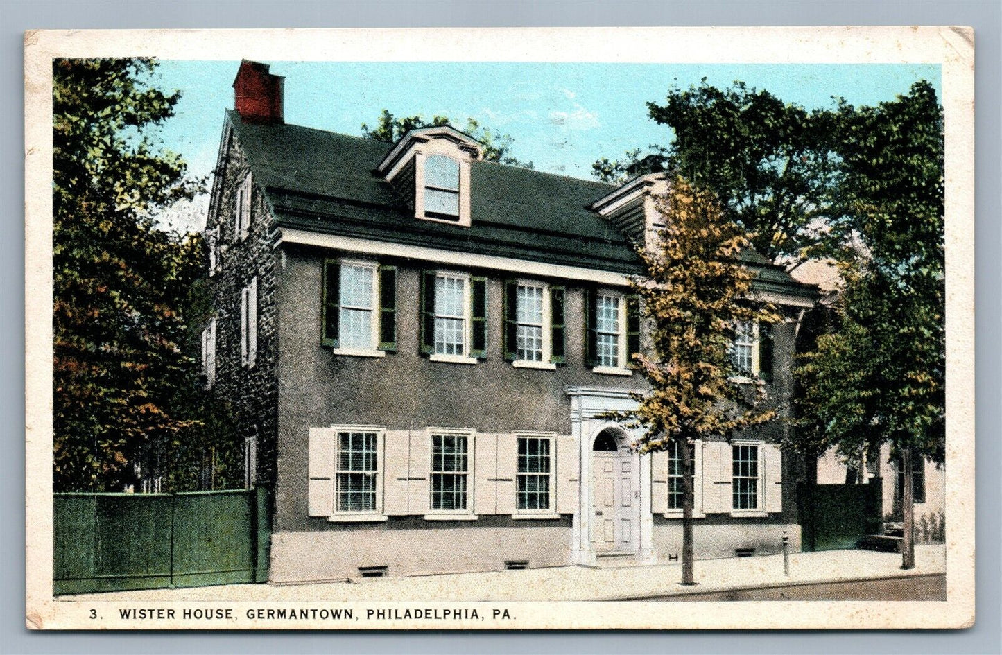 PHILADELPHIA PA GERMANTOWN WISTER HOUSE ANTIQUE POSTCARD