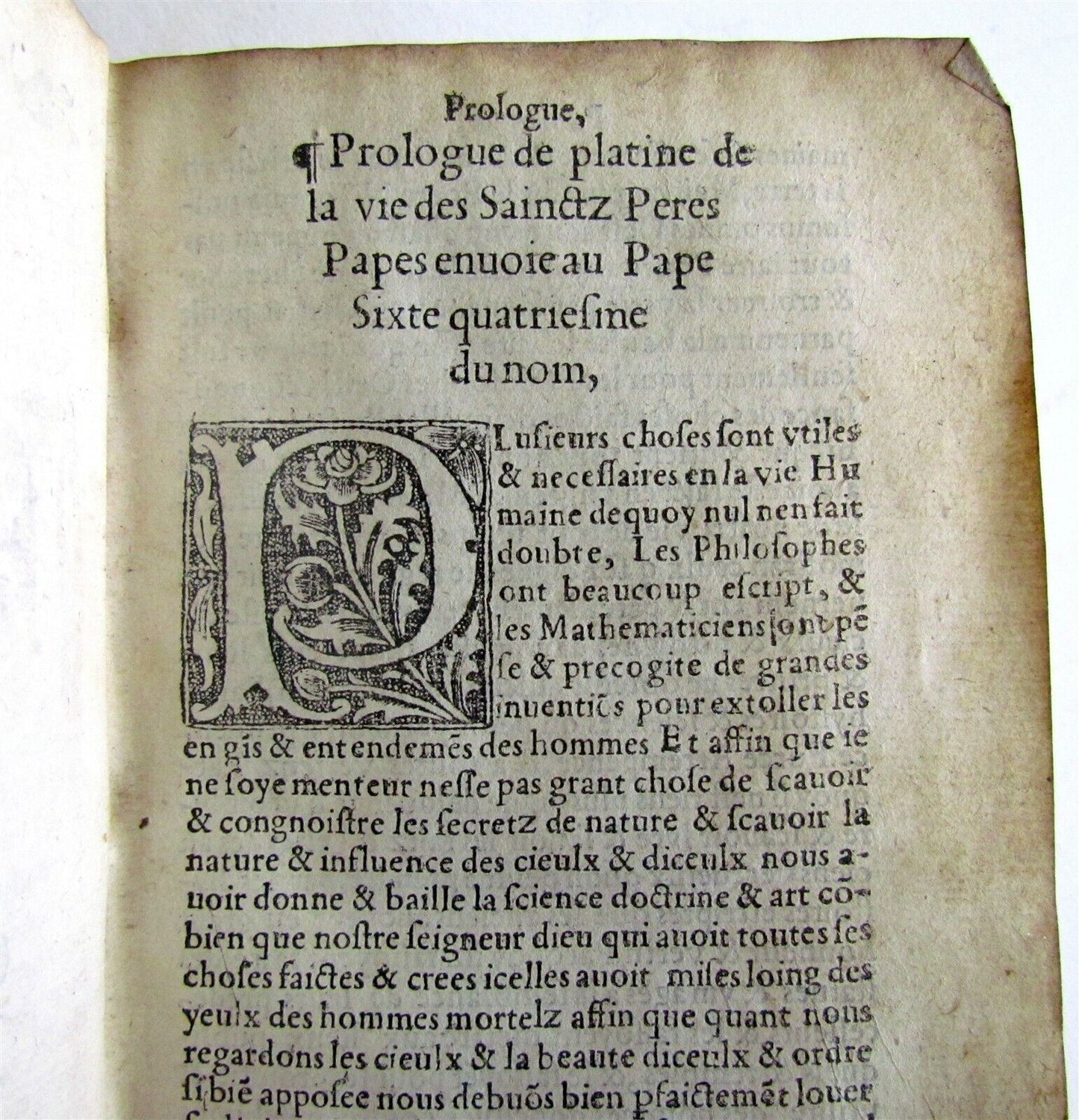 1544 ILLUSTRATED PAPAL CHRONICLE ANTIQUE Platina’s Vitae pontificum VELLUM BOUND