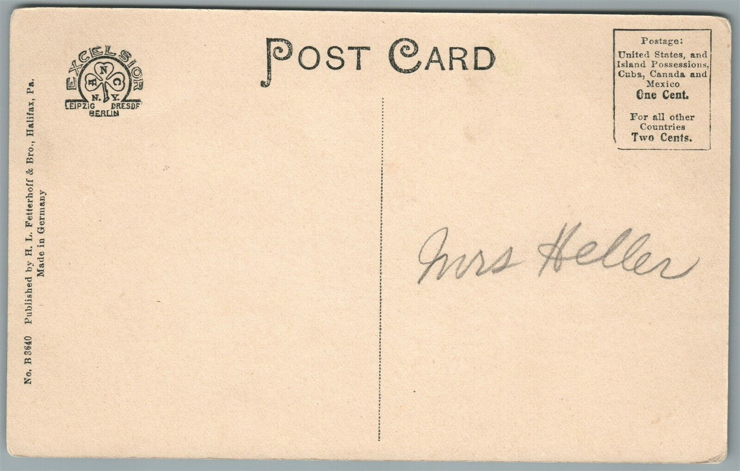 HALIFAX PA FOURTH STREET ANTIQUE POSTCARD